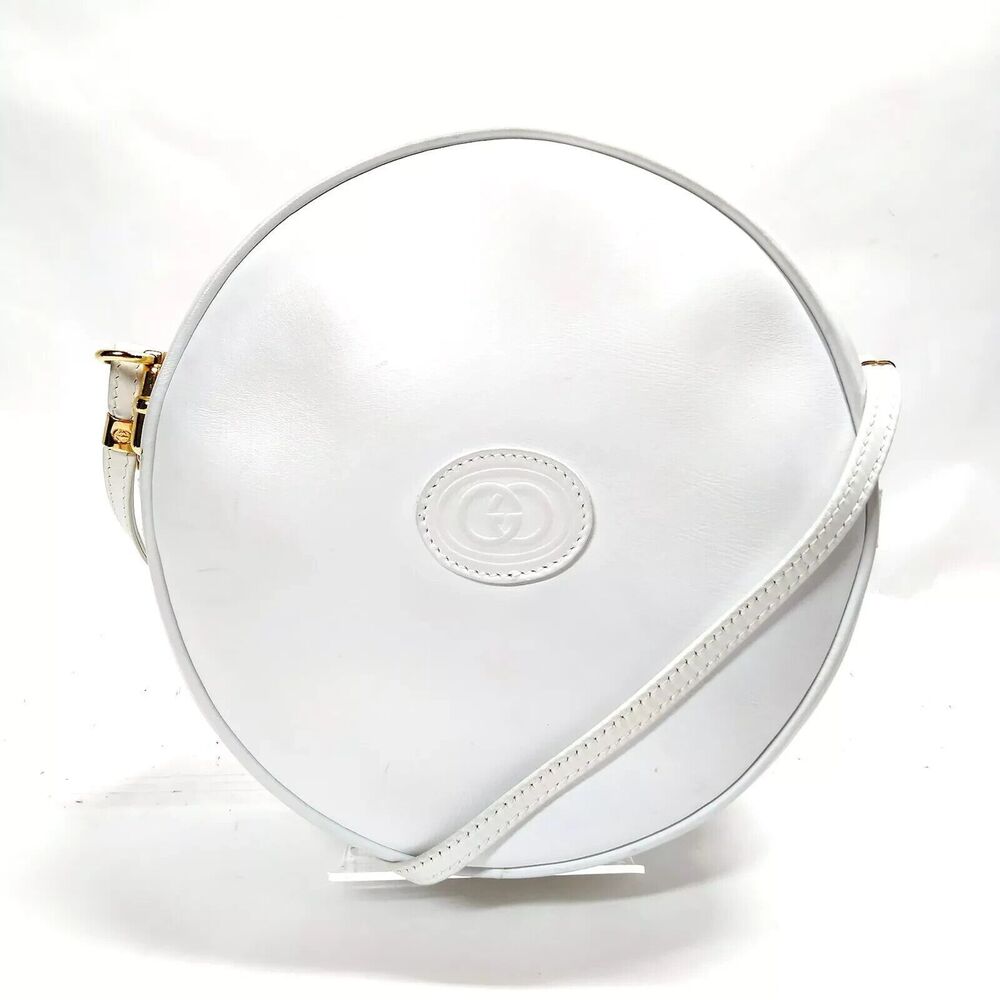 Gucci White Round Crossbody Bag